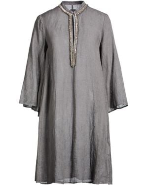 120% Lino Mini Dress Linen - Grey