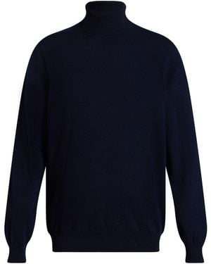 Gran Sasso Midnight Turtleneck Cashmere - Blue