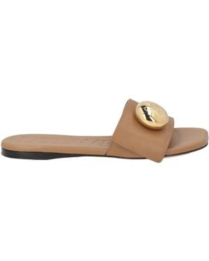 Loewe Camel Sandals Leather - Brown