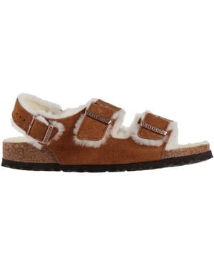 Birkenstock Camel Sandals Leather - Brown