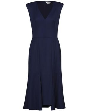 McQueen Midnight Midi Dress Virgin Wool - Blue