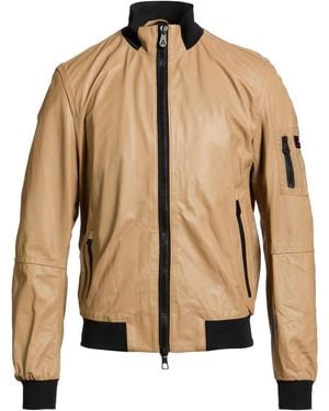 Peuterey Sand Jacket Leather, Polyamide, Polyester - Natural