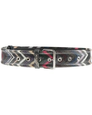 Missoni Charcoal Belt Viscose, Metallic Fiber, Calfskin, Polyurethane - White