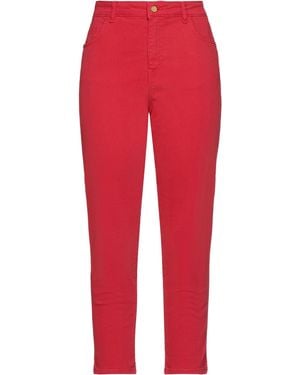 Manila Grace Denim Trousers - Red