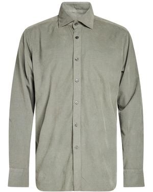 Tintoria Mattei 954 Khaki Shirt Cotton, Elastane - Green