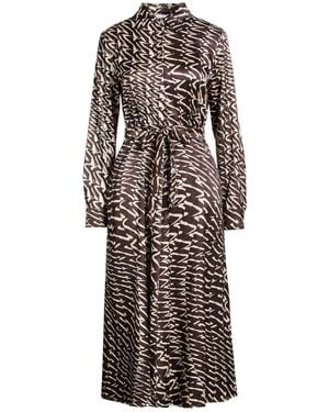 Marella Dark Midi Dress Polyester, Elastane - Brown