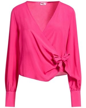 Rebel Queen Fuchsia Top Acetate, Silk - Pink