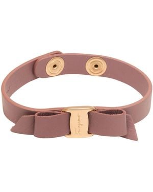 Ferragamo Antique Rose Bracelet Leather - Pink
