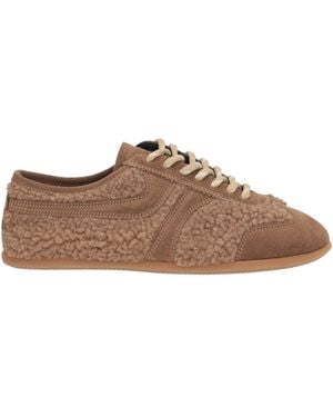 SEBAS. Trainers Leather, Textile Fibres - Brown