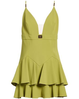 Elisabetta Franchi Lime Mini Dress Polyester, Elastane - Green