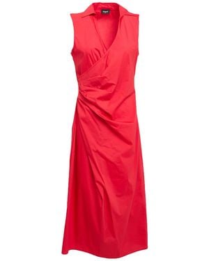 Marella Midi Dress Cotton, Polyamide, Elastane - Red