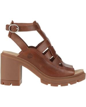 Timberland Tan Sandals Leather, Textile Fibers - Brown