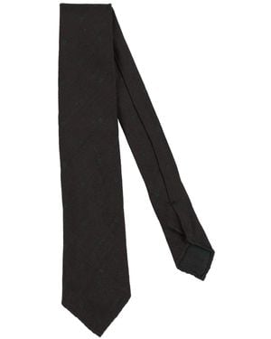 Kiton Flannel Two-Tone Necktie - Black