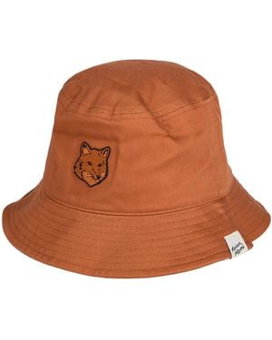 Maison Kitsuné Tan Hat Cotton - Brown