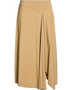Manila Grace Midi Skirt Polyester, Viscose, Wool, Elastane - Natural
