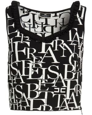 Elisabetta Franchi Top Viscose, Polyester, Polypropylene - Black