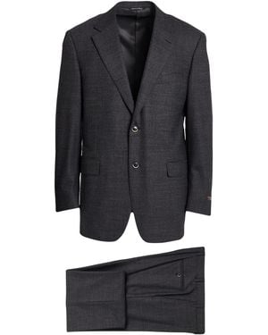 Canali Charcoal Suit Wool, Elastane - Black