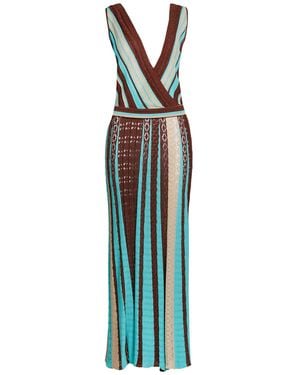 Akep Maxi Dress Viscose, Polyester - Blue