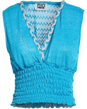 PHO® Firenze Top Viscose, Polyester, Polyamide - Blue
