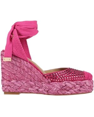 Alma En Pena. Fuchsia Espadrilles Leather - Pink