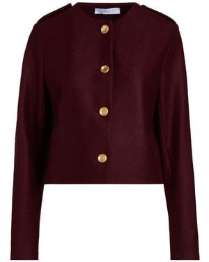 Harris Wharf London Burgundy Jacket Virgin Wool - Red