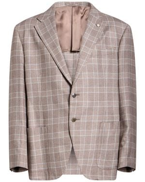 Luigi Bianchi Sand Blazer Silk, Wool - Brown