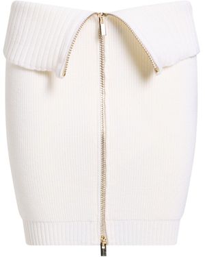 Gaelle Paris Mini Skirt Merino Wool, Acrylic - White