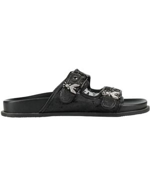 Patrizia Pepe Sandals Leather, Textile Fibers - Black