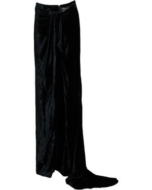 Blumarine Maxi Skirt Viscose, Silk, Elastane - Black