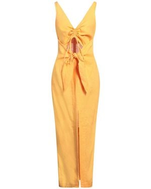 Nanushka Maxi Dress Linen - Metallic