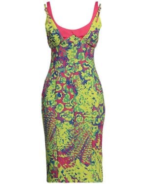 Versace Jeans Couture Lime Midi Dress Polyester, Elastane - Green