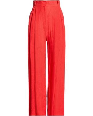 Three Graces London Coral Pants Linen - Red