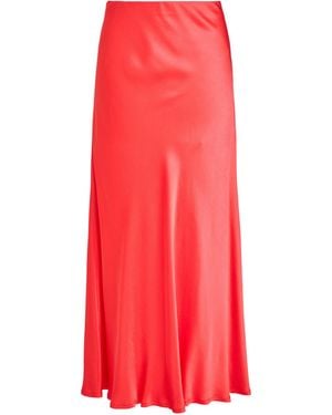 Ottod'Ame Coral Midi Skirt Viscose - Red