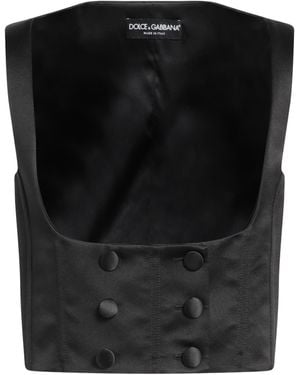 Dolce & Gabbana Tailored Vest Silk, Elastane - Black