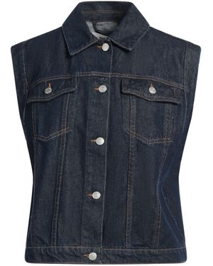 Oval Square Denim Outerwear - Blue