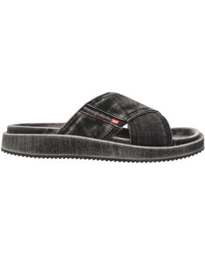 DIESEL Charcoal Sandals Textile Fibres - Multicolour