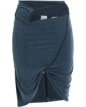 Jacquemus Mini Skirt Cupro, Elastane - Blue