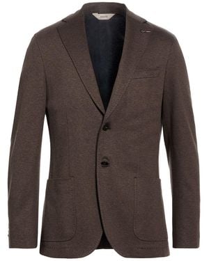 Paoloni Dark Blazer Cotton, Elastane - Brown