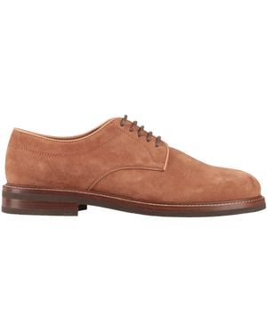 Brunello Cucinelli Camel Lace-Up Shoes Leather - Brown