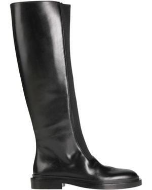 Jil Sander Boot Leather, Textile Fibres - Black