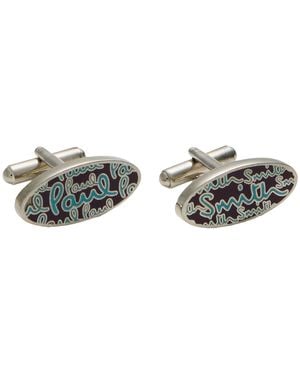 Paul Smith Chocolate Cufflinks And Tie Clips Metal - Brown