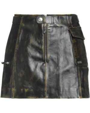 Gcds Charcoal Mini Skirt Leather - Gray