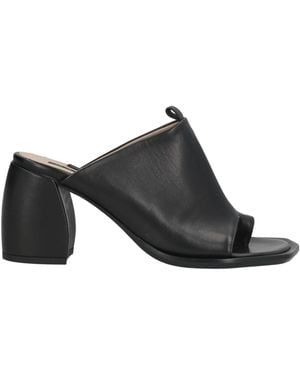 Malloni Thong Sandal Leather - Black