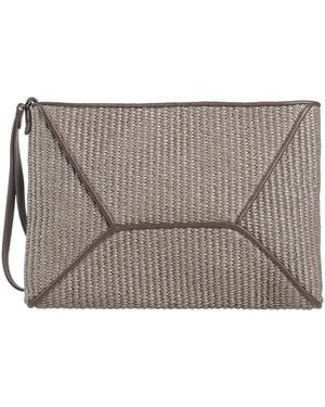 Brunello Cucinelli Taupe Handbag Cotton, Polyamide - Gray