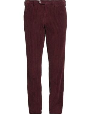 Lardini Burgundy Trousers Cotton, Elastane - Purple