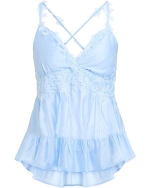 ERMANNO FIRENZE Sky Top Lyocell, Polyester - Blue