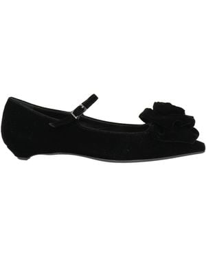 Chantal 1962 Ballet Flats Textile Fibers - Black