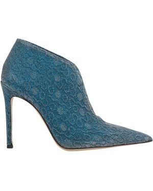 Luciano Padovan Azure Ankle Boots Textile Fibres - Blue