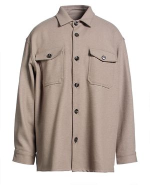 Ami Paris Shirt Virgin Wool, Polyamide - Brown