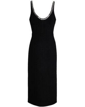 David Koma Midi Dress Wool, Polyamide, Aluminum - Black